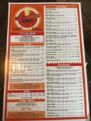 Menu front