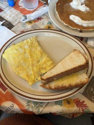 Half an omelette (I shared my meal with a friend)