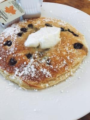 Homemade blueberry pancakes. They also have cranberry walnut too!