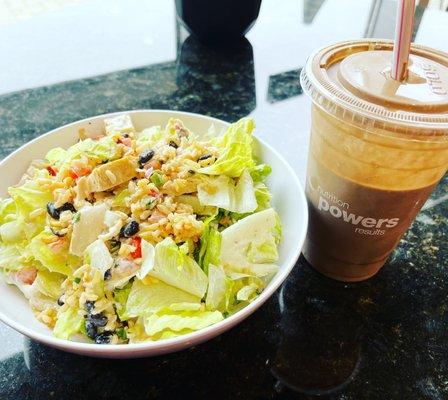 Southwest bowl and PB smoothie