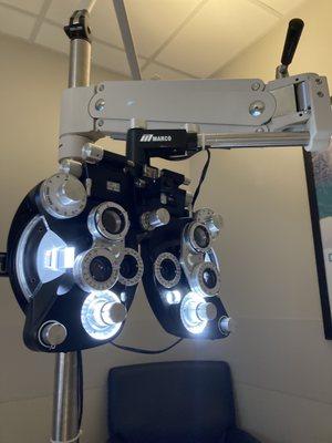 Equipment inside an exam room at Summit Eye Care