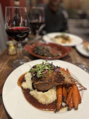 Lamb with carrots & whipped potatoes