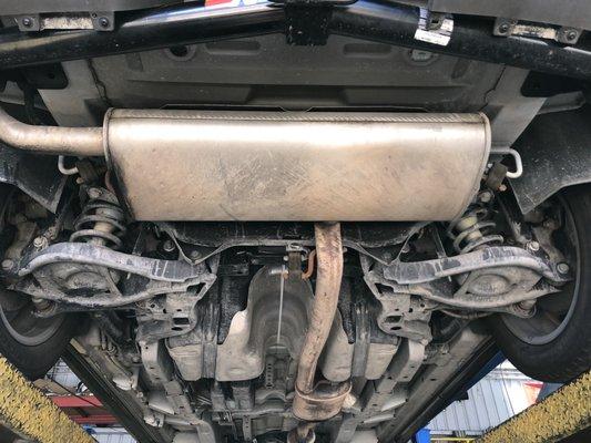 The stock exhaust