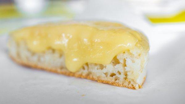 Lemon Curd Crumpet cross-section