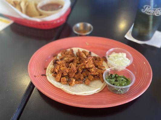 Delicious de constructed al pastor taco