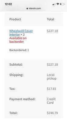 Order showing processing and still back ordered