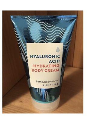 Hyaluronic Acid Hydrating Body Cream works great! One test and it helped some little bumps on the inside of my arms.