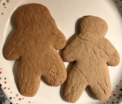 Undecorated gingerbread men