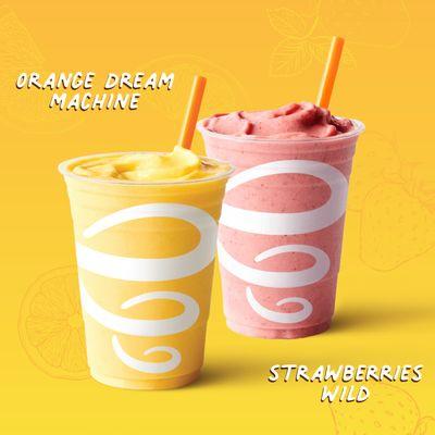 Orange Dream Machine, Strawberries Wild Smoothie.