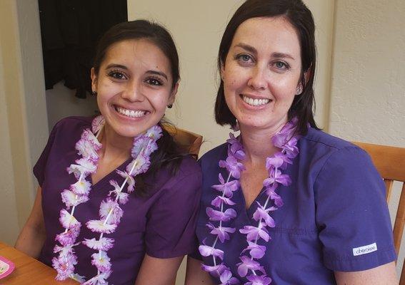 HAWAII PARTY 2018. Maria and Arriana, our amazing Hygienists