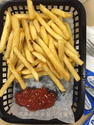 Fries are large enough for all three of us to share and delicious.