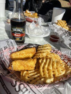 Two piece cod with fries