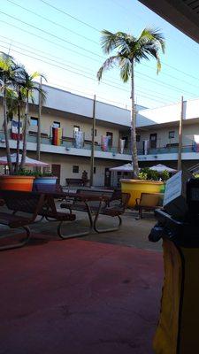 This is a courtyard inside the National City Adult School