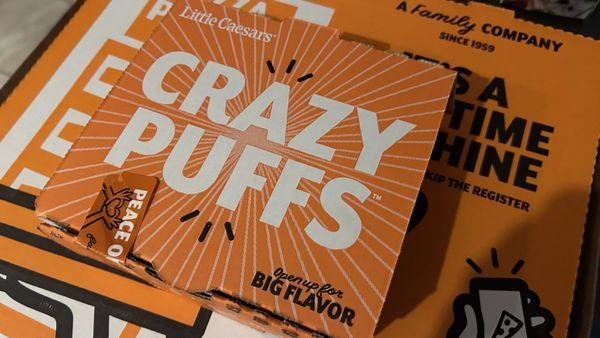 Pepperoni Crazy Puffs box