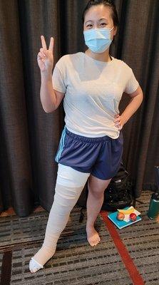 Our CLT, Isabelle, is modeling leg bandaging for patients with lymphedema. See our updates for more info!