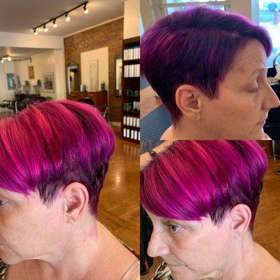 Purple, and pink highlights, color by Sam