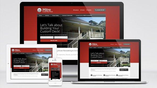 Responsive Website Design for an Atlanta Construction Company. Logo design for construction company.