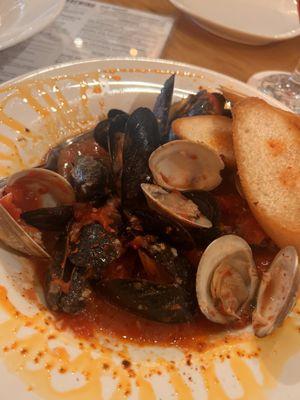 Mussels and clams