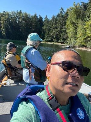 Fishing American Lake, Lakewood, WA. My wife likes the stability that lets her stand, cast and move around. My son n law likes fresh fish.