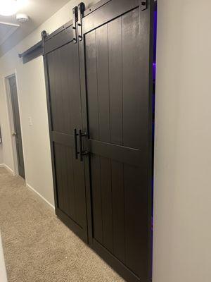 Installed barn doors