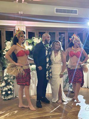 The hula dancers that can be booked through them.