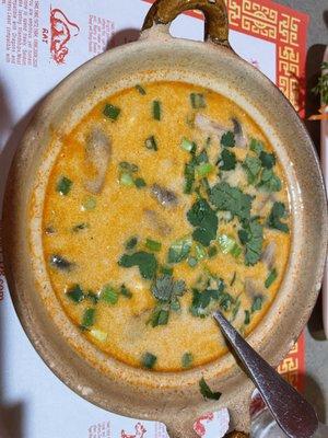 Spicy creamy coconut soup. My new favorite!