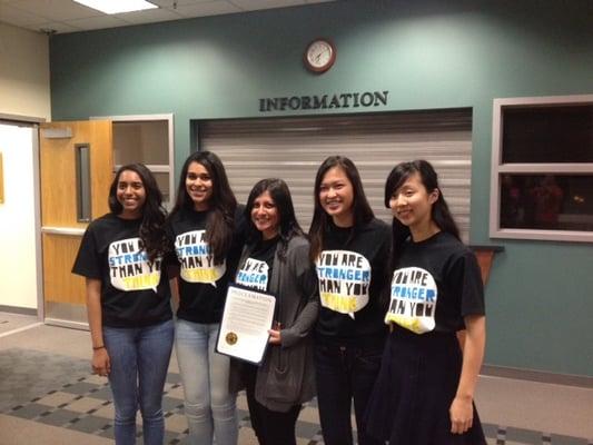 Team Stronger Than You Think accepted a proclamation from Fremont Mayor Bill Harrison Teen Dating Violence Awareness and Prevention month!