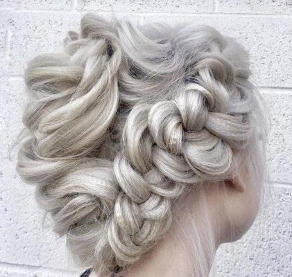 Platinum blonde up do