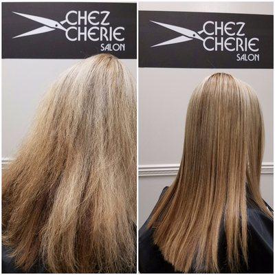 Cezanne Keratin smoothing treatment: before & after