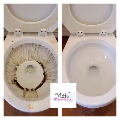 Deep cleaning, sanitation and disinfection of toilet. Call us for your Deep Clean, routine clean, Make Ready Clean or Commercial Clean!