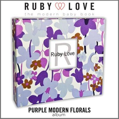 Purple Modern Florals - Baby Memory Book