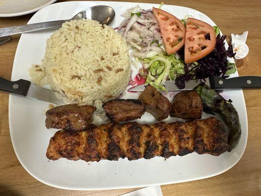 Lamb Shish Kebab and Chicken Adana