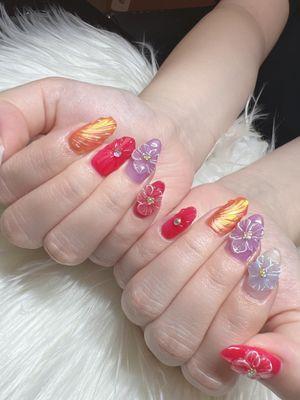 3D flower nail by Miyako