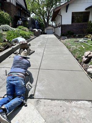 Concrete driveway