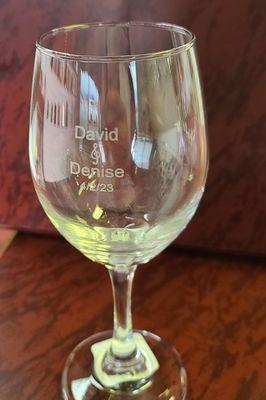 Engraving on glasses.