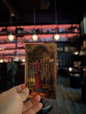 Tarot card with check