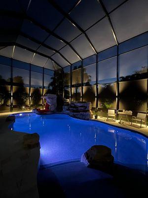 Outside and inside Pool cage lighting