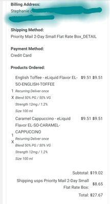 Invoice from www.zeusejuice.com