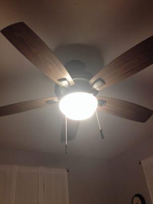 Fans installed in bedroom.