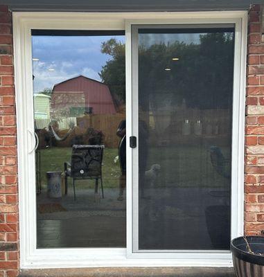 Exterior replacement sliding glass door