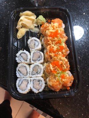 Left: Hamachi Roll Right: American Roll