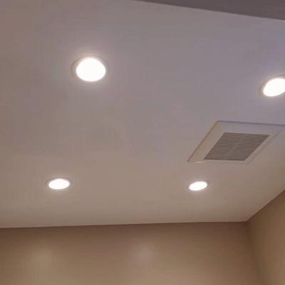 LR CONSTRUCTION GROUP INC. 
New Recessed Lighting on the bathroom  ceiling..