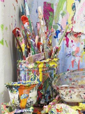 Image of Vanessa McConnell's studio at ECF Art Centers. courtesy of the artist and ECF Art Centers.