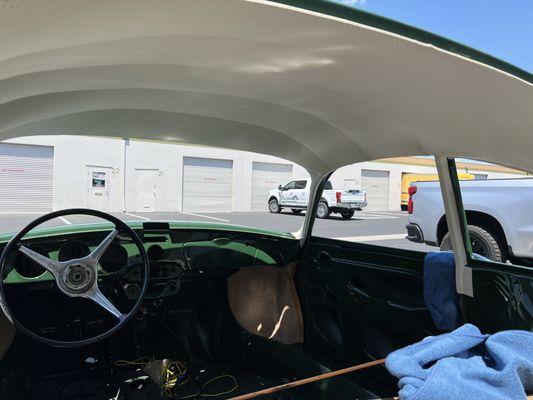 Porsche 956 headliner installation