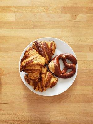 Pretzel croissant and pretzel