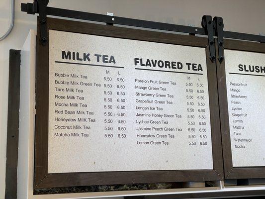 Great selection, Rose Milk Tea was refreshing