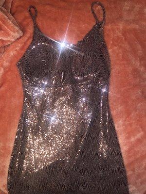 Sparkle drape back tank dress in size M