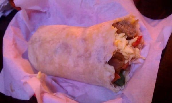 Sausage breakfast burrito