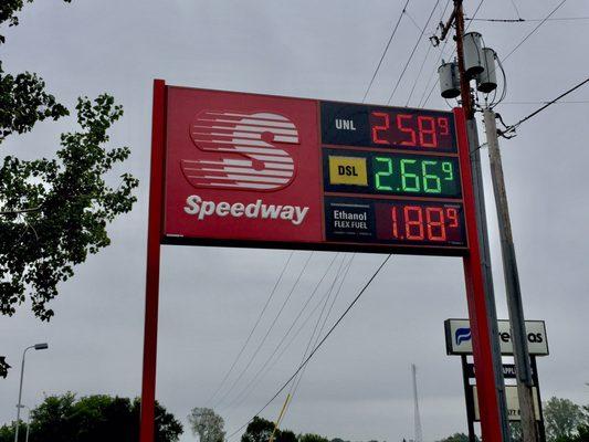 Price sign with E85