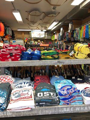 Tee shirts, baseball hats, swimwear